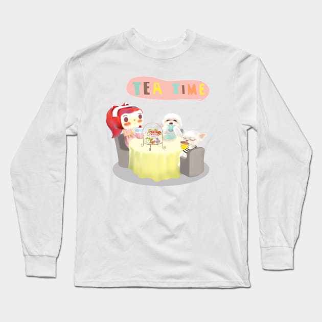 Tea Time Long Sleeve T-Shirt by zkozkohi